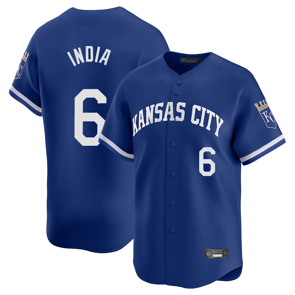 Seanshop KC.Royals #6 Jonathan India Player Royal Limited Home Stitched Jerseys