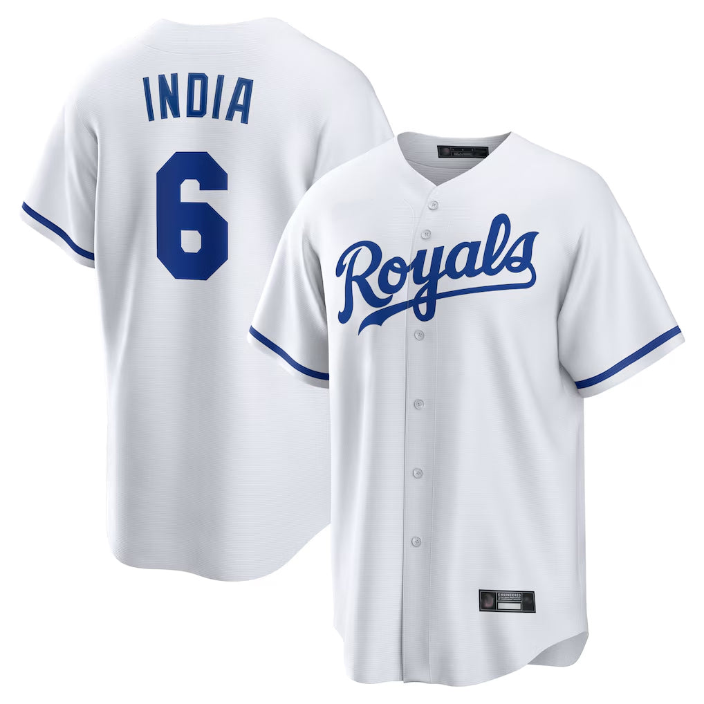 Seanshop KC.Royals #6 Jonathan India Player White Home Game Stitched Jerseys