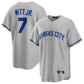 Seanshop KC.Royals #7 Bobby Witt Jr. Player Gray Game Home Stitched Jerseys