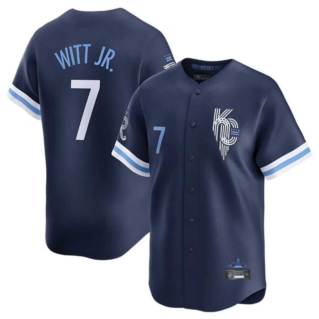 Seanshop KC.Royals #7 Bobby Witt Jr. Player Navy City Connect Limited Home Stitched Jerseys