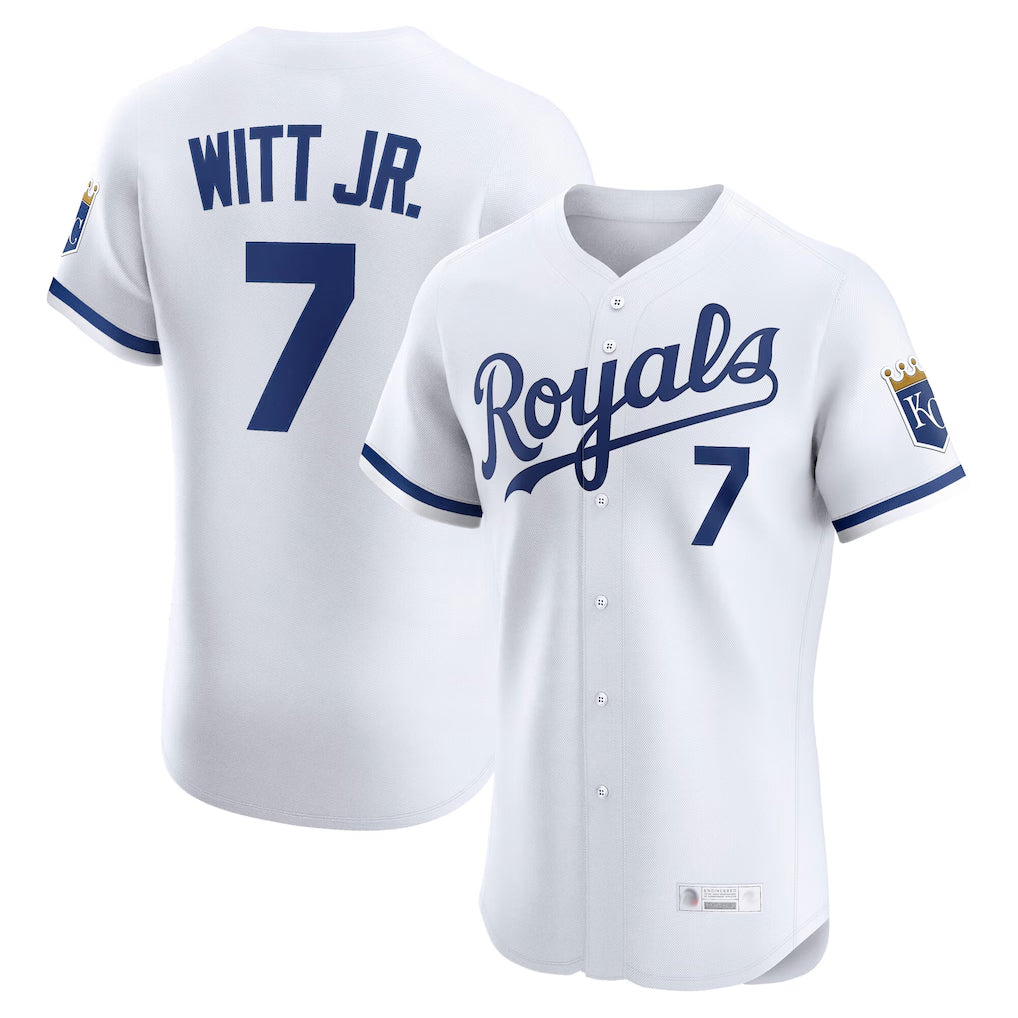 Seanshop KC.Royals #7 Bobby Witt Jr. Player White Alt Limited Elite Home Stitched Jerseys