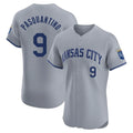 Seanshop KC.Royals #9 Vinnie Pasquantino Player Gray Limited Elite Home Stitched Jerseys