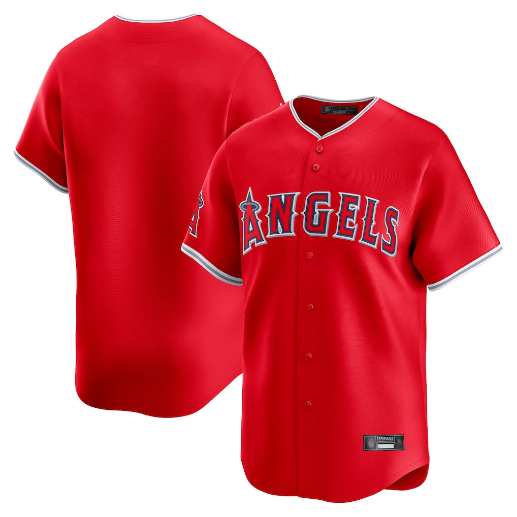 Seanshop LA.Angels Red Home Limited Blank Player Stitched Jerseys