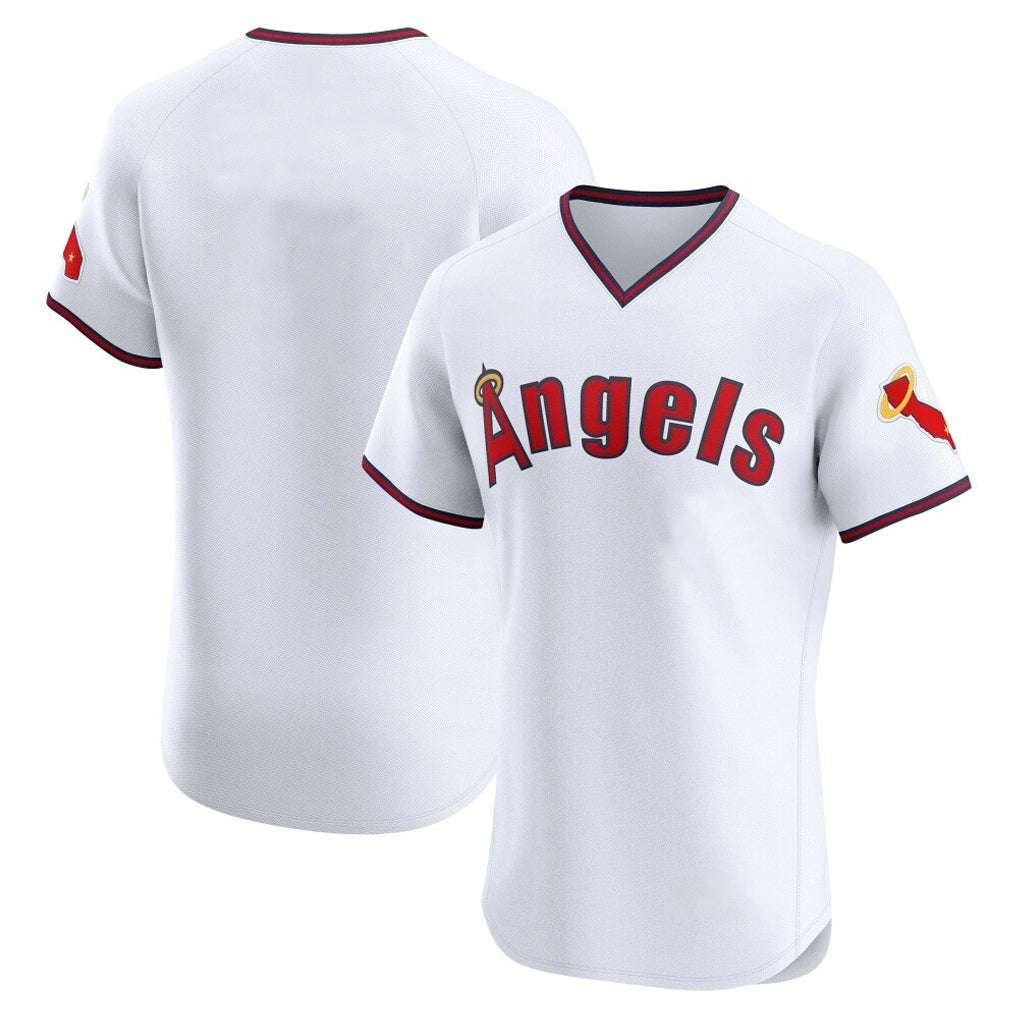 Seanshop LA.Angels White T-shirt Home Limited Elite Blank Player Stitched Jerseys