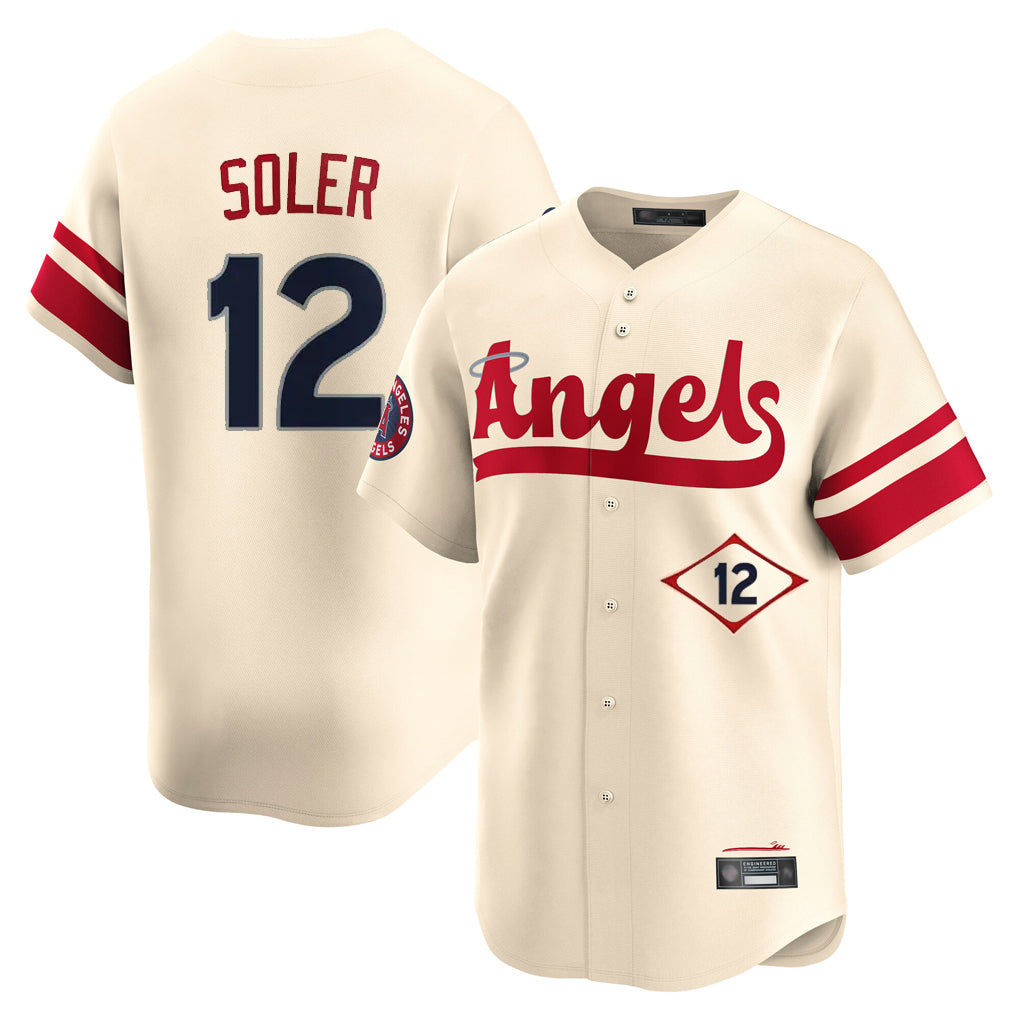 Seanshop LA.Angels #12 Jorge Soler Player Cream City Connect Limited Home Stitched Jerseys