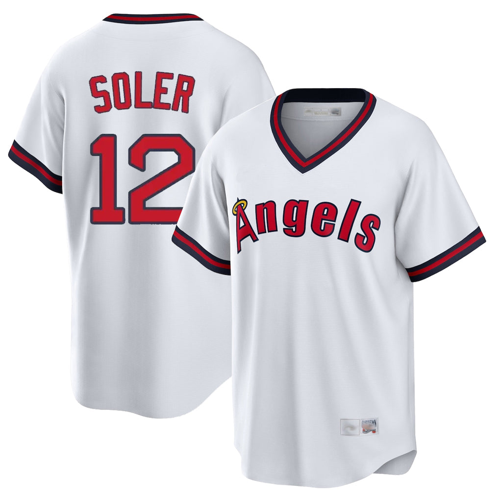 Seanshop LA.Angels #12 Jorge Soler Player White T-shirt Home Game Stitched Jerseys