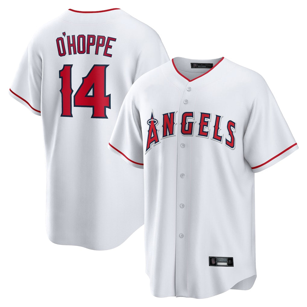 Seanshop LA.Angels #14 Logan O'Hoppe Player White Home Game Stitched Jerseys