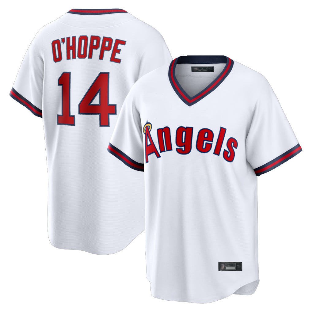 Seanshop LA.Angels #14 Logan O'Hoppe Player White T-shirt Home Game Stitched Jerseys