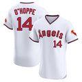 Seanshop LA.Angels #14 Logan O'Hoppe Player White T-shirt Home Limited Elite Stitched Jerseys