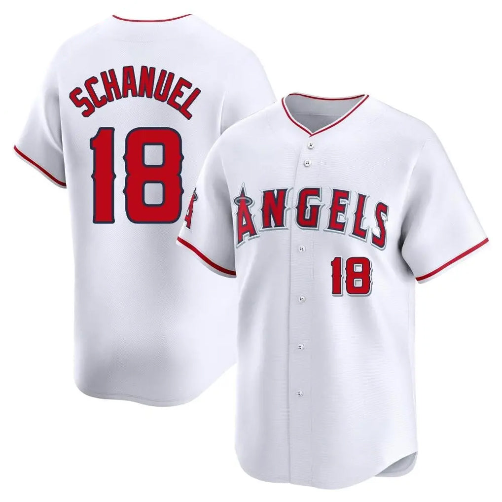 Seanshop LA.Angels #18 Nolan Schanuel Player White Limited Home Stitched Jerseys
