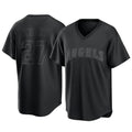 Seanshop LA.Angels #27 Mike Trout Player Black Pitch Fashion T-shirt Stitched Jerseys