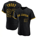 Seanshop LA.Angels #27 Mike Trout Player Black Snake Skin City Limited Elite Home Stitched Jerseys