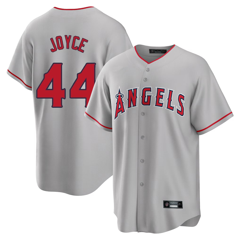 Seanshop LA.Angels #44 Ben Joyce Player Gray Home Game Stitched Jerseys