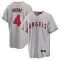 Seanshop LA.Angels #4 Christian Moore Player Gray Home Game Stitched Jerseys