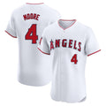 Seanshop LA.Angels #4 Christian Moore Player White Limited Elite Stitched Home Jerseys