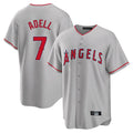 Seanshop LA.Angels #7 Jo Adell Player Gray Home Game Stitched Jerseys