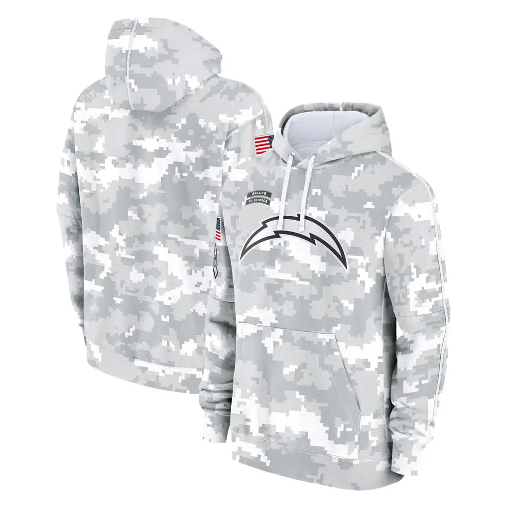 Seanshop LA.Chargers Arctic Camo Salute to Service Hoodies Limited Game Blank Player Stitched Jerseys