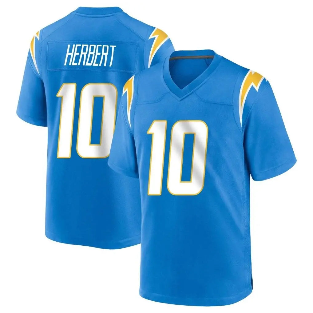 Seanshop LA.Chargers #10 Justin Herbert Player Blue Home Game Stitched Jerseys