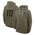 Seanshop LA.Chargers #10 Justin Herbert Player Olive Salute to Service Pullover Hoodies Limited Stitched Jerseys