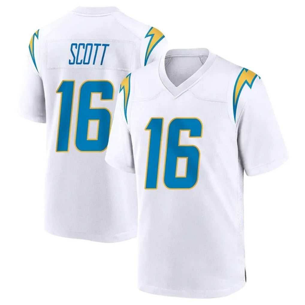 Seanshop LA.Chargers #16 J.K. Scott Player White Home Game Stitched Jerseys