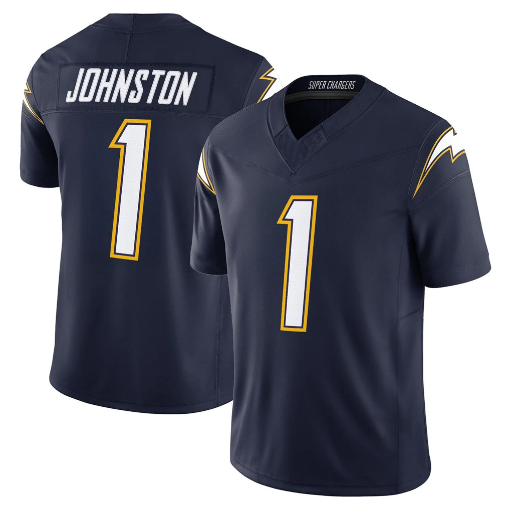 Seanshop LA.Chargers #1 Quentin Johnston Player Olive 2025 Salute To Service Limited Game Stitched Jerseys
