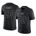 Seanshop LA.Chargers #20 Cam Hart Player Black Limited Reflective Home Game Stitched Jerseys