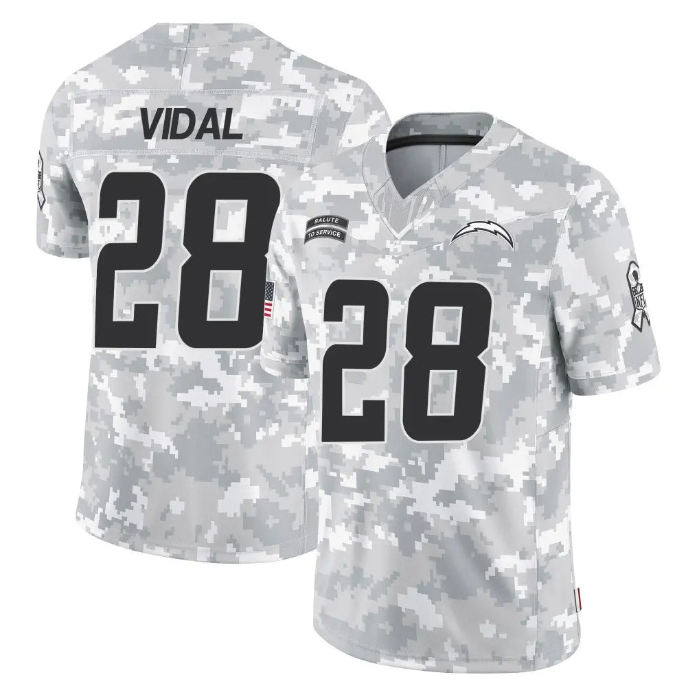 Seanshop LA.Chargers #28 Kimani Vidal Player Arctic Camo Salute To Service Limited Game Stitched Jerseys