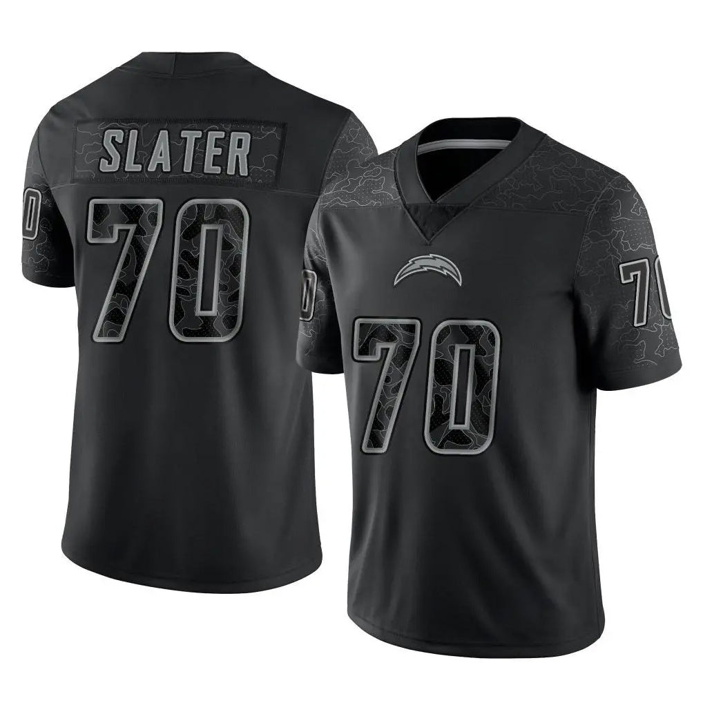 Seanshop LA.Chargers #70 Rashawn Slater Player Black Limited Reflective Home Game Stitched Jerseys