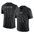 Seanshop LA.Chargers #70 Rashawn Slater Player Black Limited Reflective Home Game Stitched Jerseys