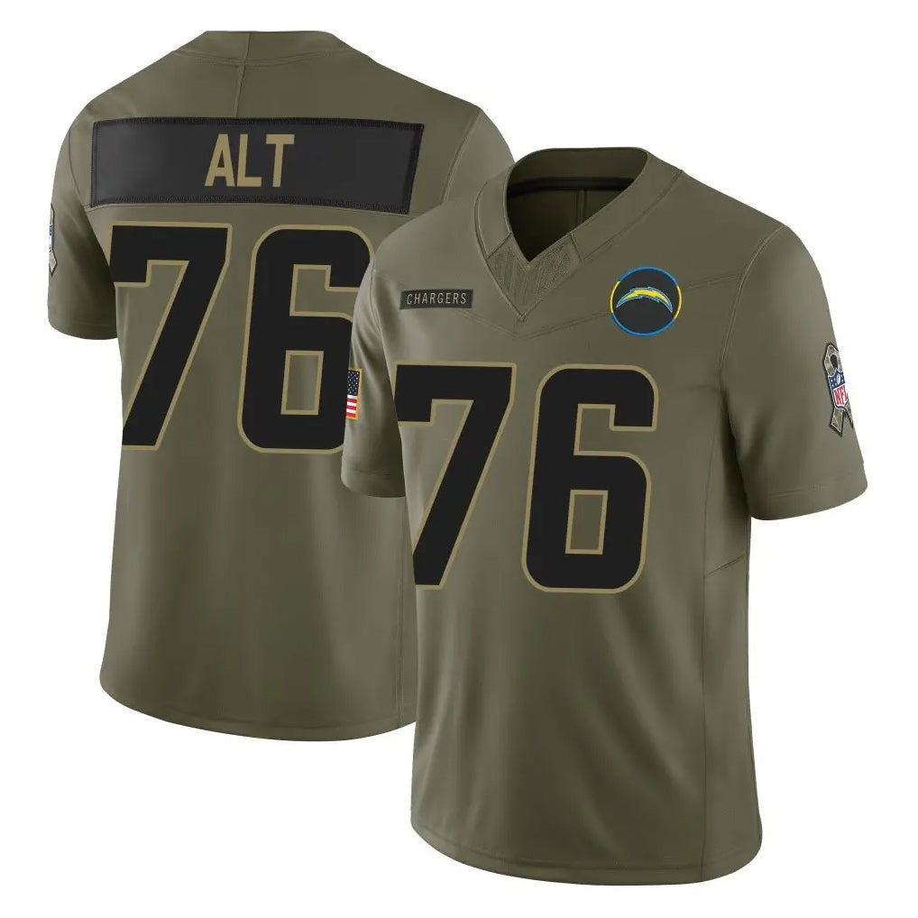 Seanshop LA.Chargers #76 Joe Alt Player Olive 2025 Salute To Service Limited Game Stitched Jerseys
