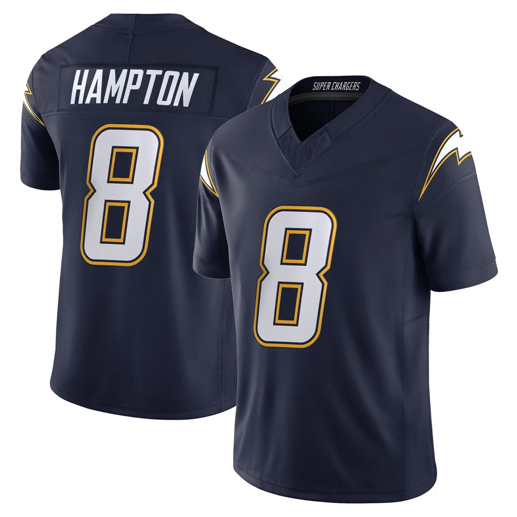Seanshop LA.Chargers #8 Omarion Hampton Player Navy Vapor F.U.S.E. Limited Home Game Stitched Jerseys