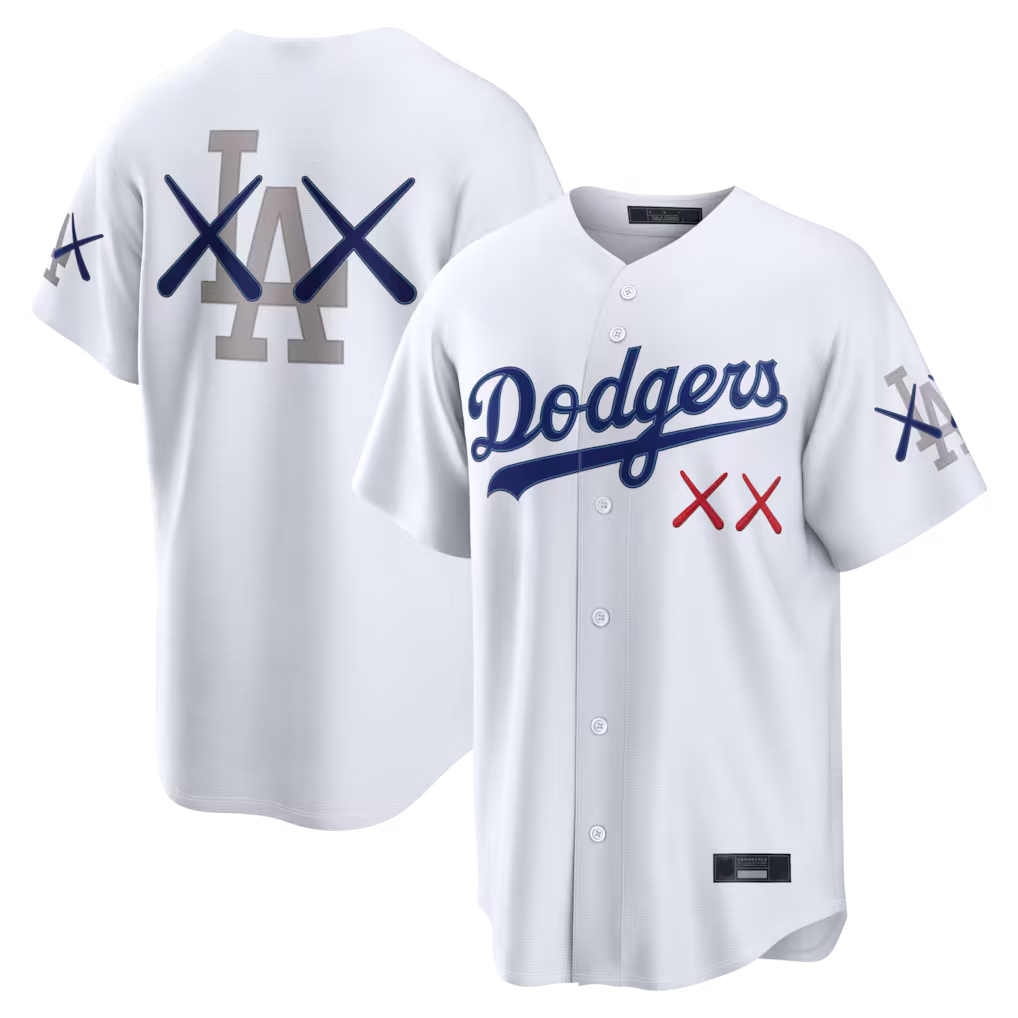 LA.Dodgers KAWS White seanshop Stadium Stitched Jerseys