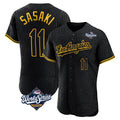 Seanshop LA.Dodgers #11 Roki Sasaki Player Black World Series Snake Skin City Limited Elite Home Stitched Jerseys