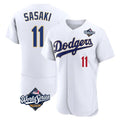 Seanshop LA.Dodgers #11 Roki Sasaki Player Gold White World Series 2026 Collection Stadium Limited Elite Stitched Jerseys