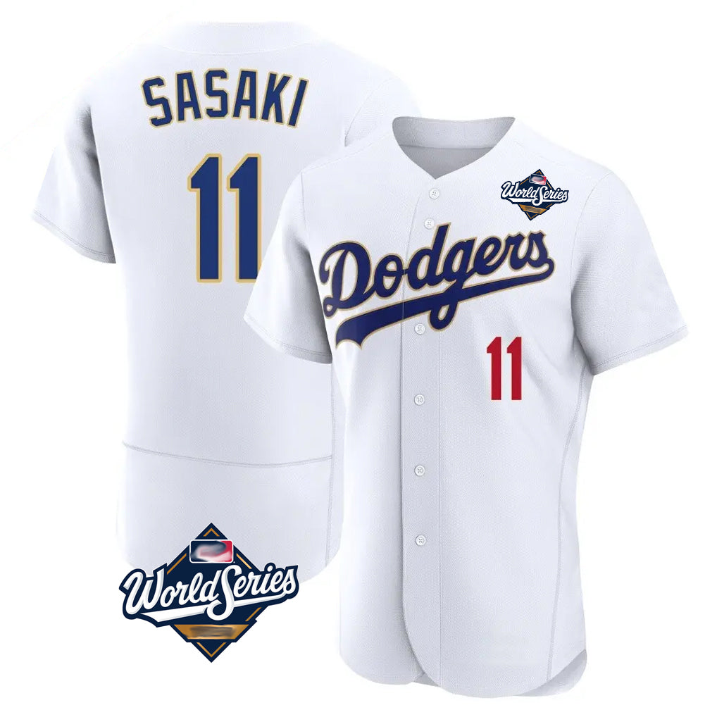 Seanshop LA.Dodgers #11 Roki Sasaki Player Gold White World Series 2026 Collection Stadium Limited Elite Stitched Jerseys