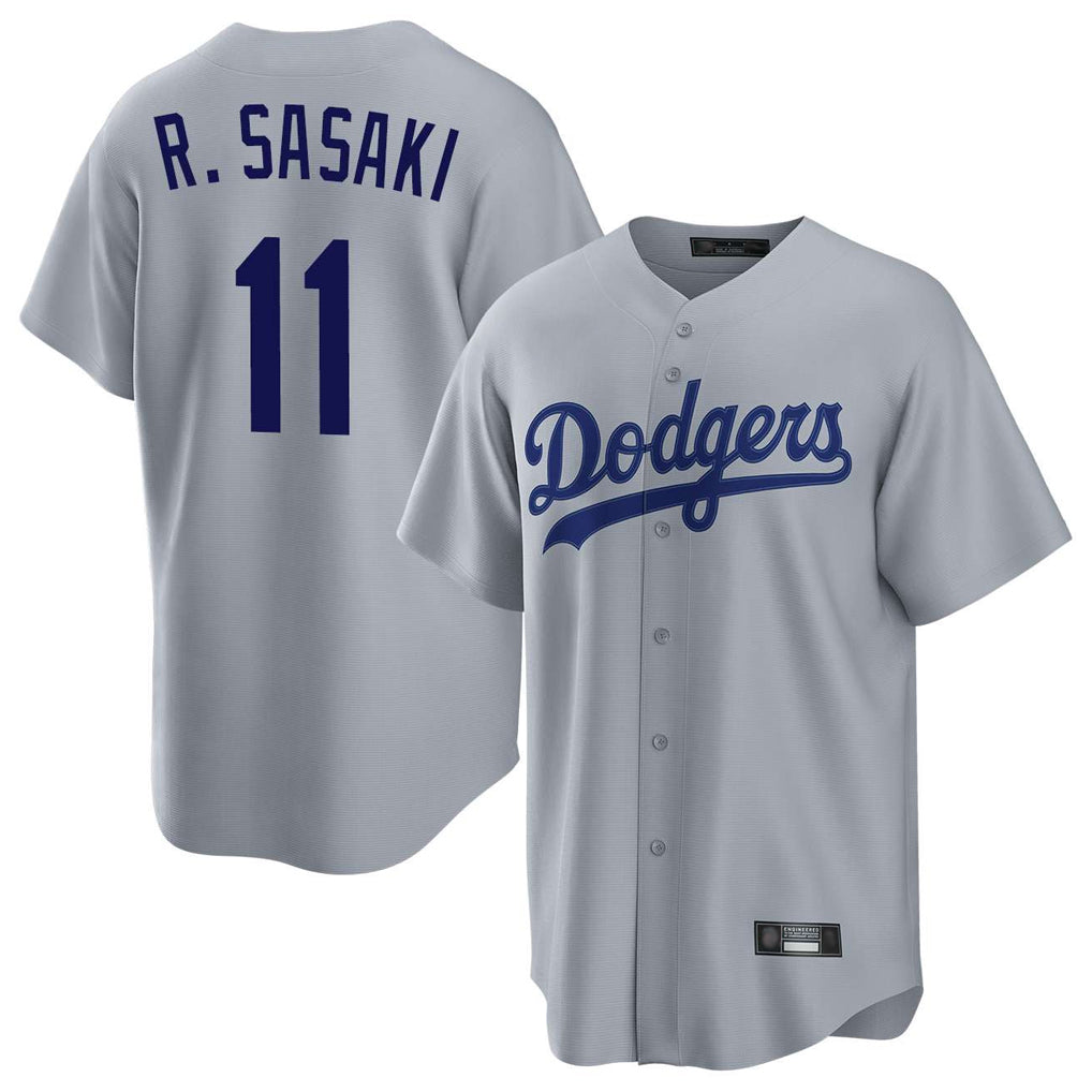 Seanshop LA.Dodgers #11 Roki Sasaki Player Gray Game Stitched Jerseys