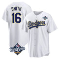 Seanshop LA.Dodgers #16 Will Smith Player Gold White World Series 2026 Collection Stadium Game Stitched Jerseys