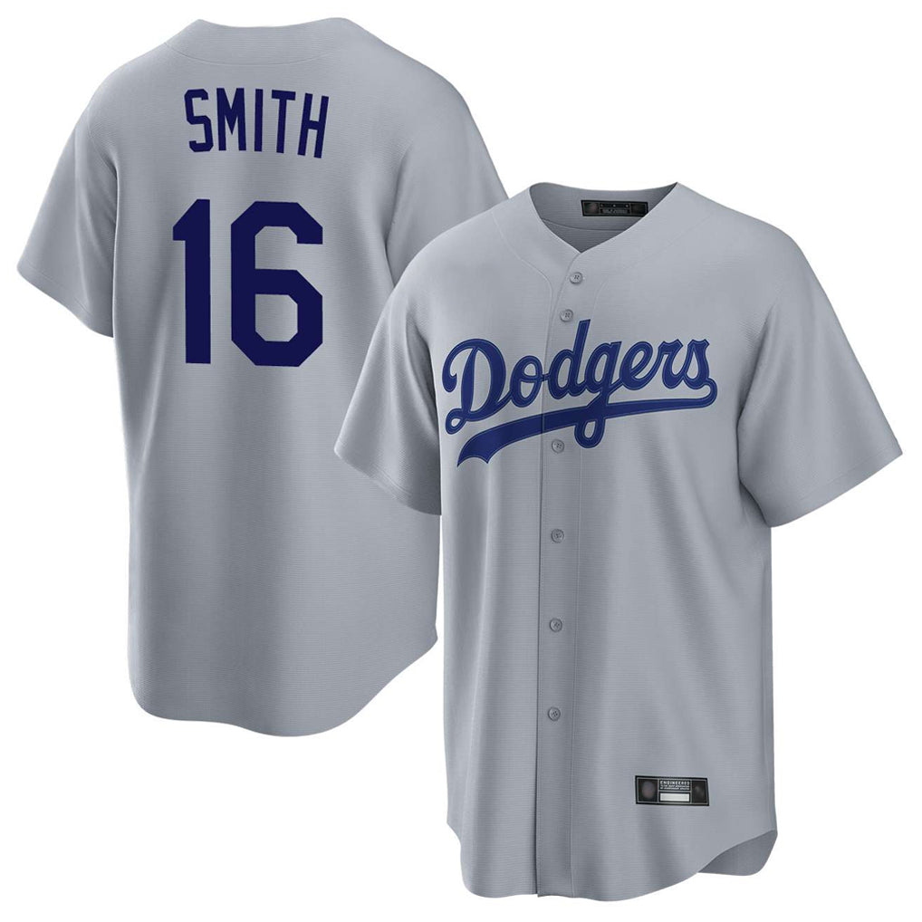 Seanshop LA.Dodgers #16 Will Smith Player Gray Game Stitched Jerseys