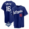 Seanshop LA.Dodgers #16 Will Smith Player Royal World Series Meet Game Home Stitched Jerseys