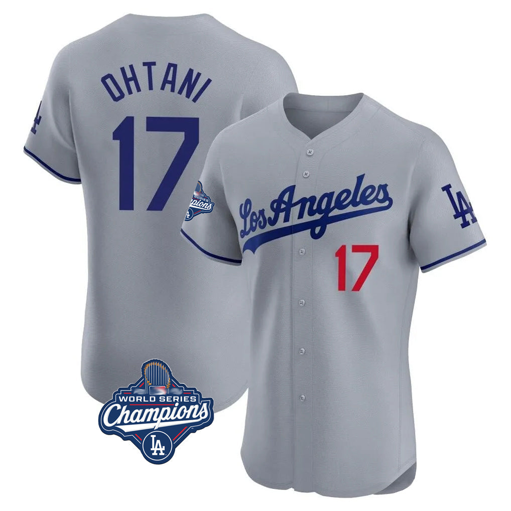 Seanshop LA.Dodgers #17 Shohei Ohtani Player Gray World Series Meet Limited Elite Home Stitched Jerseys