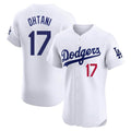 Seanshop LA.Dodgers #17 Shohei Ohtani Player White Limited Elite Home Stitched Jerseys
