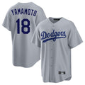 Seanshop LA.Dodgers #18 Yoshinobu Yamamoto Player Gray Game Stitched Jerseys