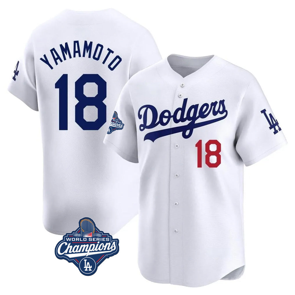 Seanshop LA.Dodgers #18 Yoshinobu Yamamoto Player White World Series Meet Limited Home Stitched Jerseys