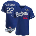 Seanshop LA.Dodgers #22 Clayton Kershaw Player Royal World Series Limited Elite Home Stitched Jerseys