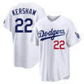 Seanshop LA.Dodgers #22 Clayton Kershaw Player White Home Game Stitched Jerseys