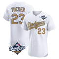 Seanshop LA.Dodgers #23 Kyle Tucker Player Gold World Series Limited Elite Home Stitched Jerseys
