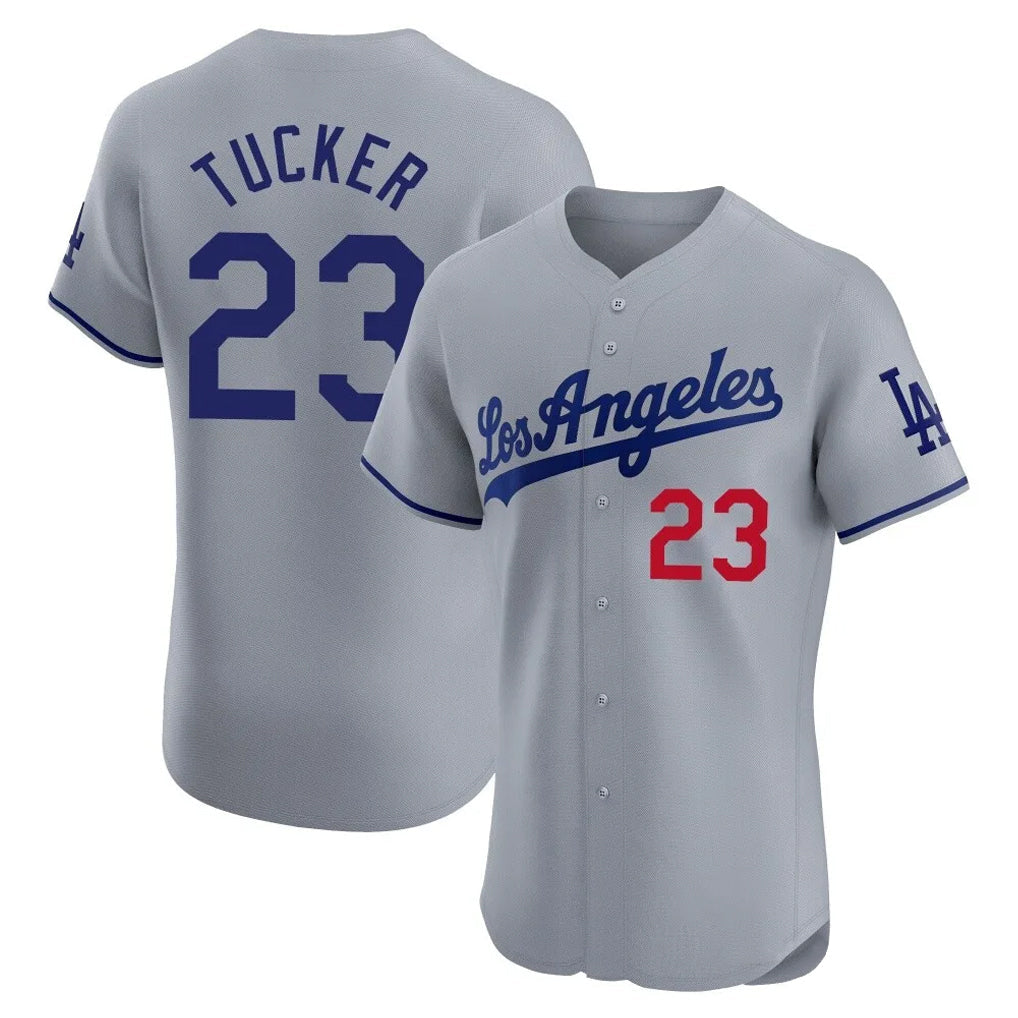 Seanshop LA.Dodgers #23 Kyle Tucker Player Gray Limited Elite Home Stitched Jerseys