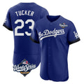 Seanshop LA.Dodgers #23 Kyle Tucker Player Royal World Series City Connect Elite Home Stitched Jerseys