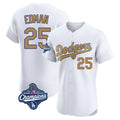 Seanshop LA.Dodgers #25 Tommy Edman Player Gold World Series Meet Limited Elite Home Stitched Jerseys