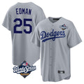 Seanshop LA.Dodgers #25 Tommy Edman Player Gray World Series Game Stitched Jerseys
